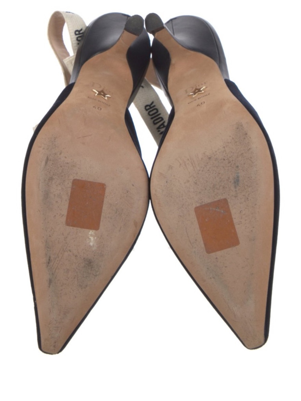 Dior Black Velvet Slingback Pumps with Beige J'Adior Strap - Picture 5 of 5